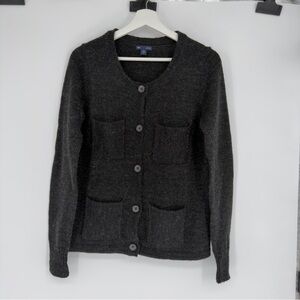 Gap Charcoal Gray Alpaca Blend Knit Cardigan Sweater Medium